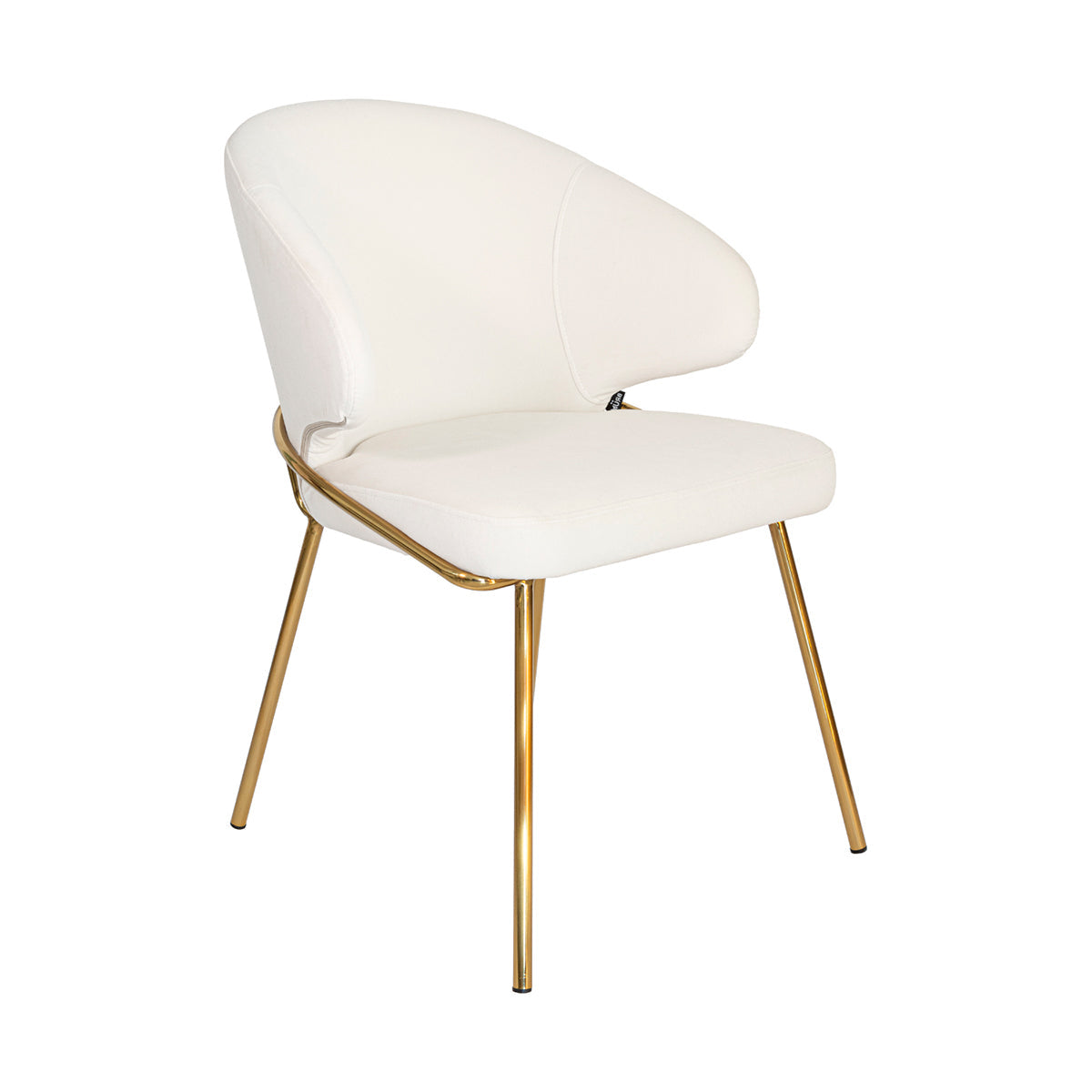 Silla Palma crema fondo blanco vista en perspectiva frontal