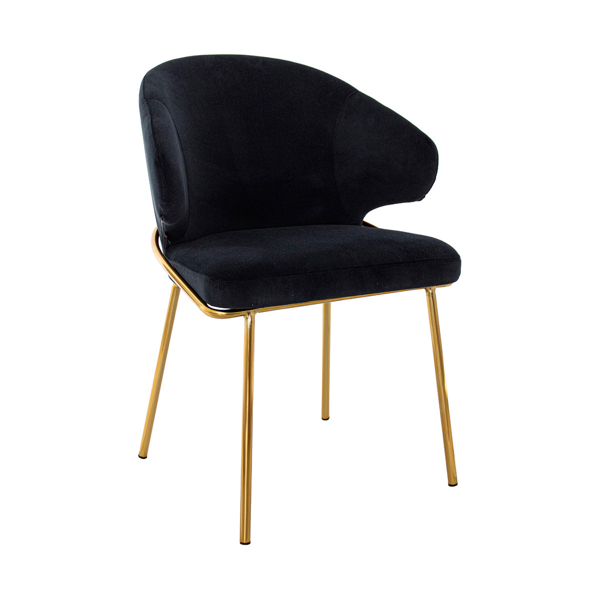 Silla Palma Negra fondo blanco vista en perspectiva frontal