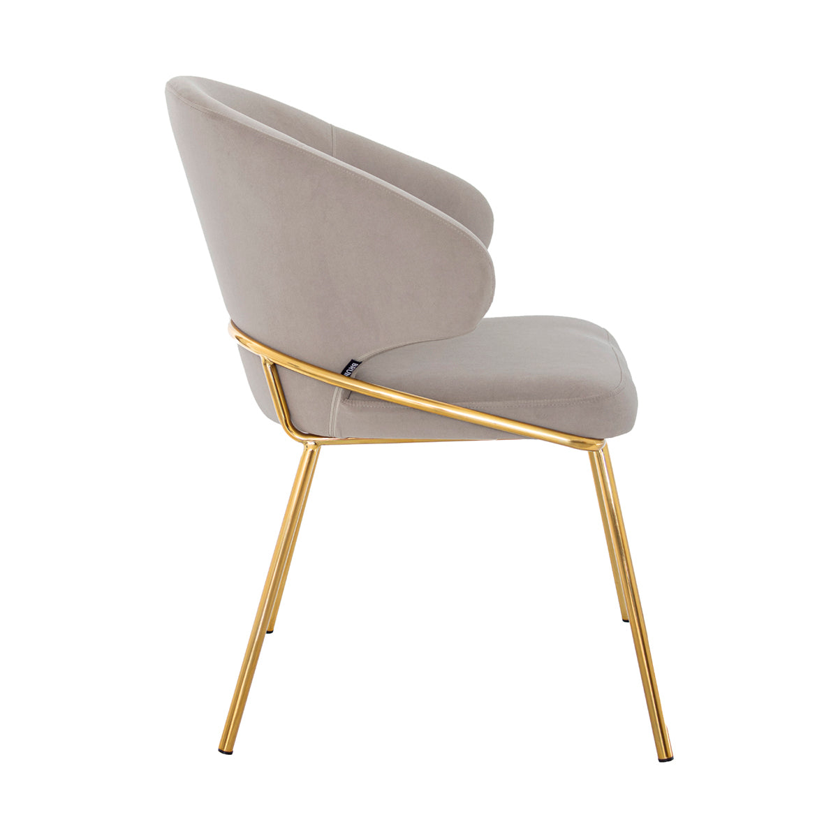 Silla Palma taupé fondo blanco vista lateral