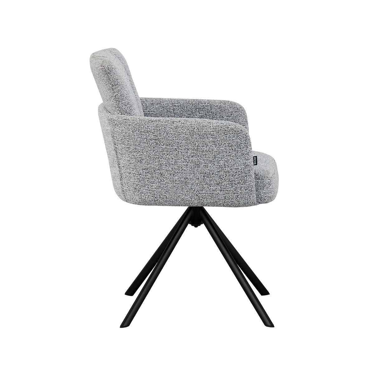 Silla Pontevedra gris fondo blanco vista lateral