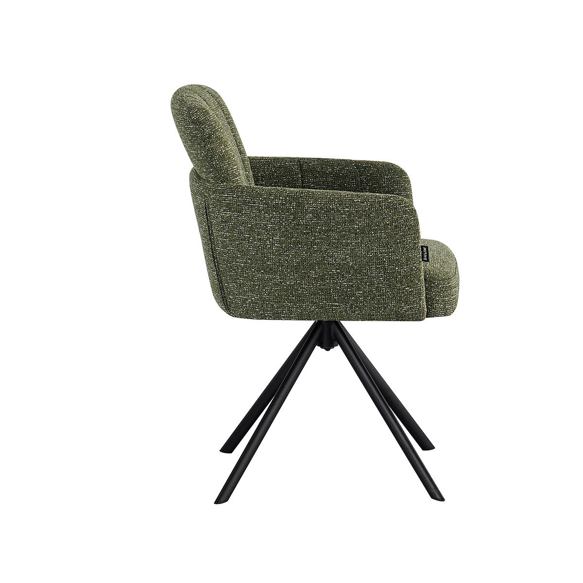 Silla Pontevedra verde fondo blanco vista lateral