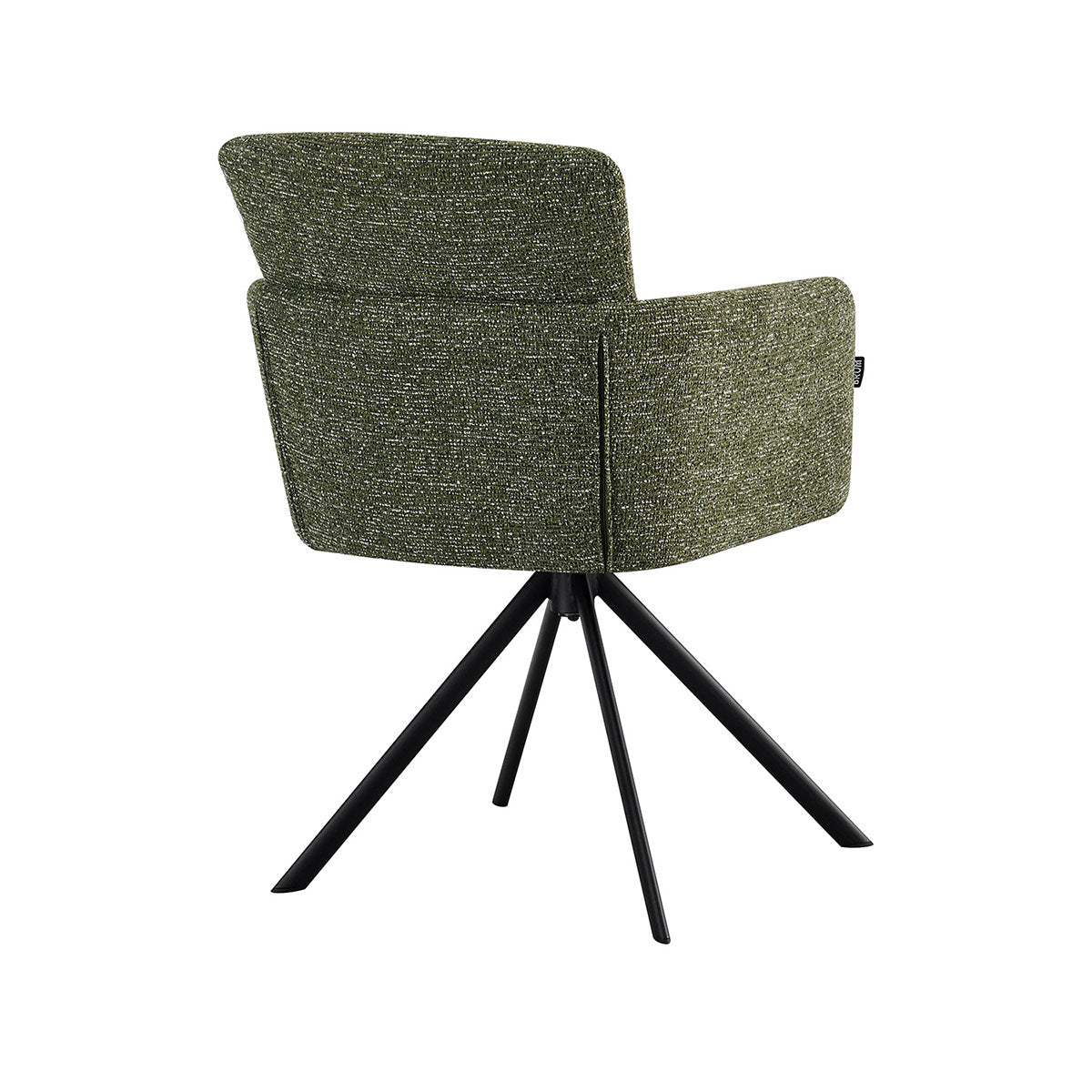 Silla Pontevedra verde fondo blanco vista en perspectiva trasera