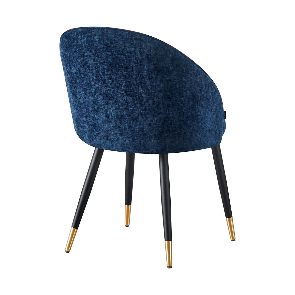 Silla Roodas azul fondo blanco vista en perspectiva trasera