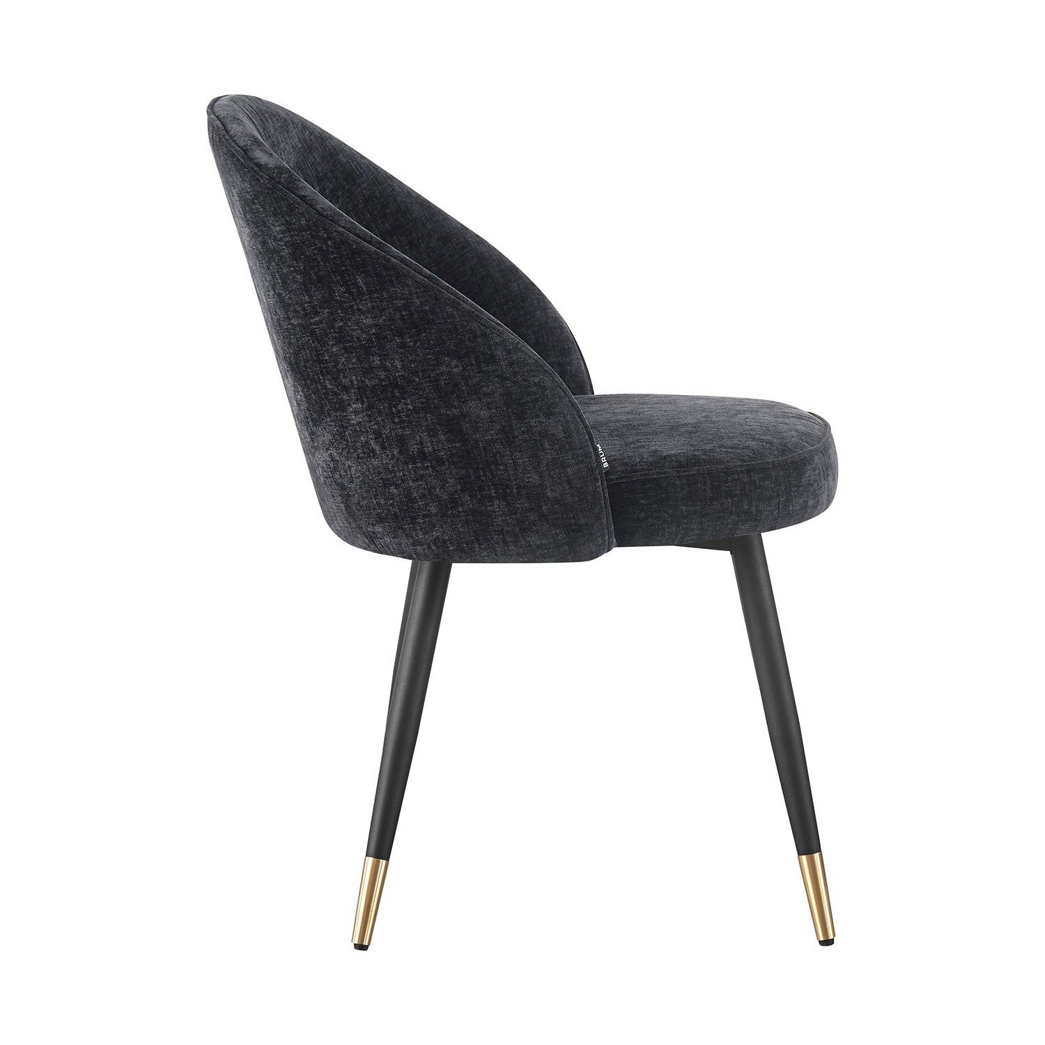 Silla Roodas negro fondo blanco vista lateral