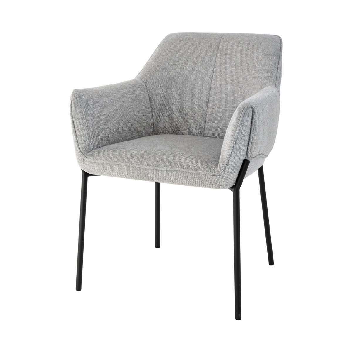 Silla Toronto pata negra color gris fondo blanco vista en perspectiva frontal