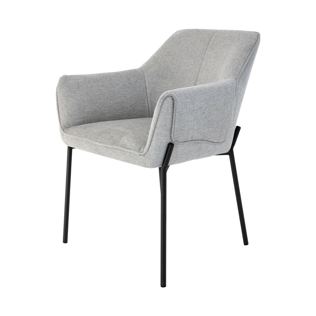 Silla Toronto pata negra color gris fondo blanco vista en perspectiva frontal