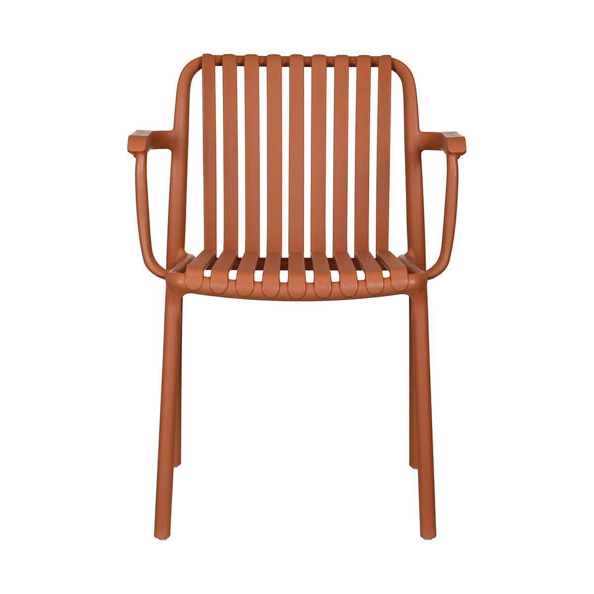 Silla de Exterior Menorca naranja fondo blanco vista frontal