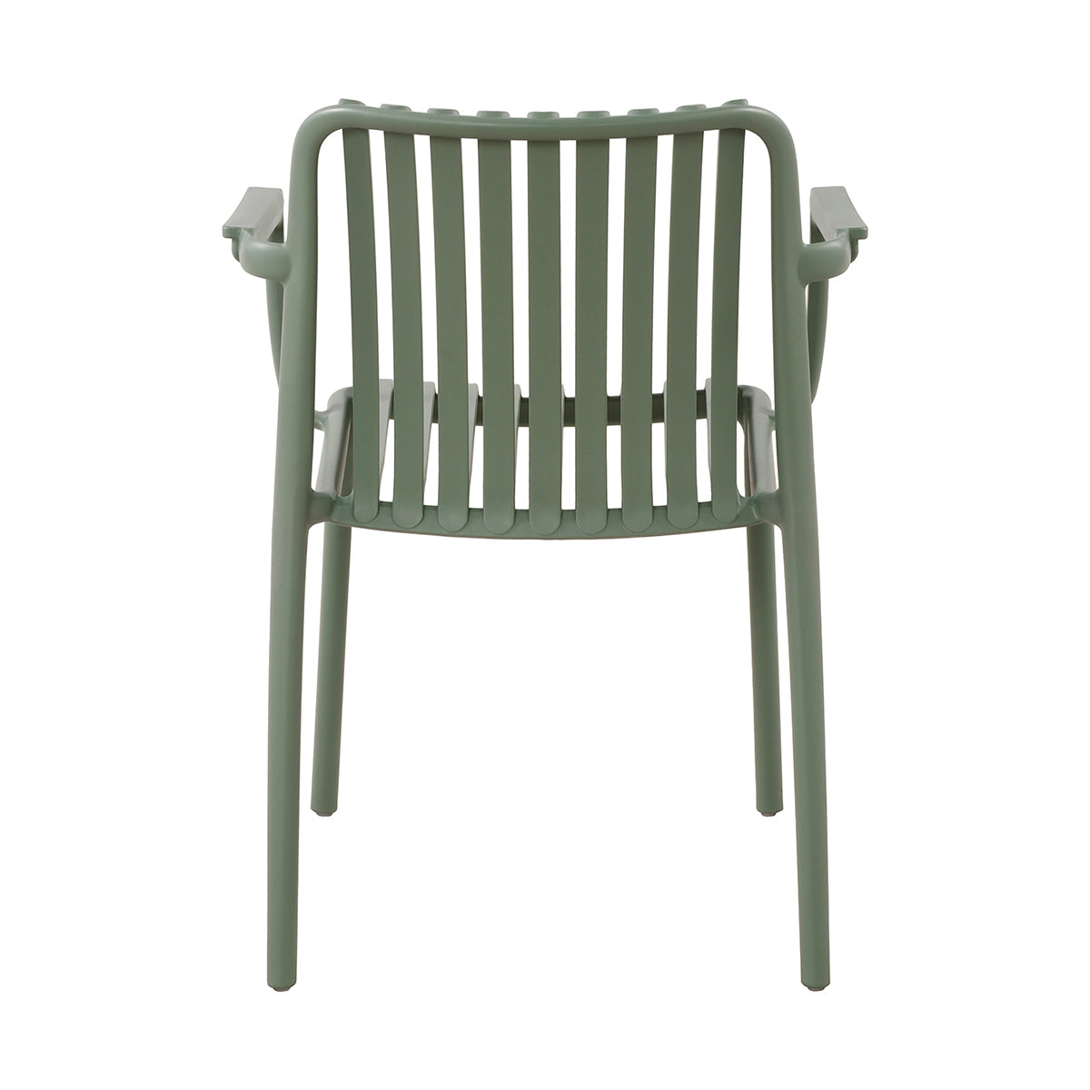 Silla de exterior Menorca verde fondo blanco vista posterior