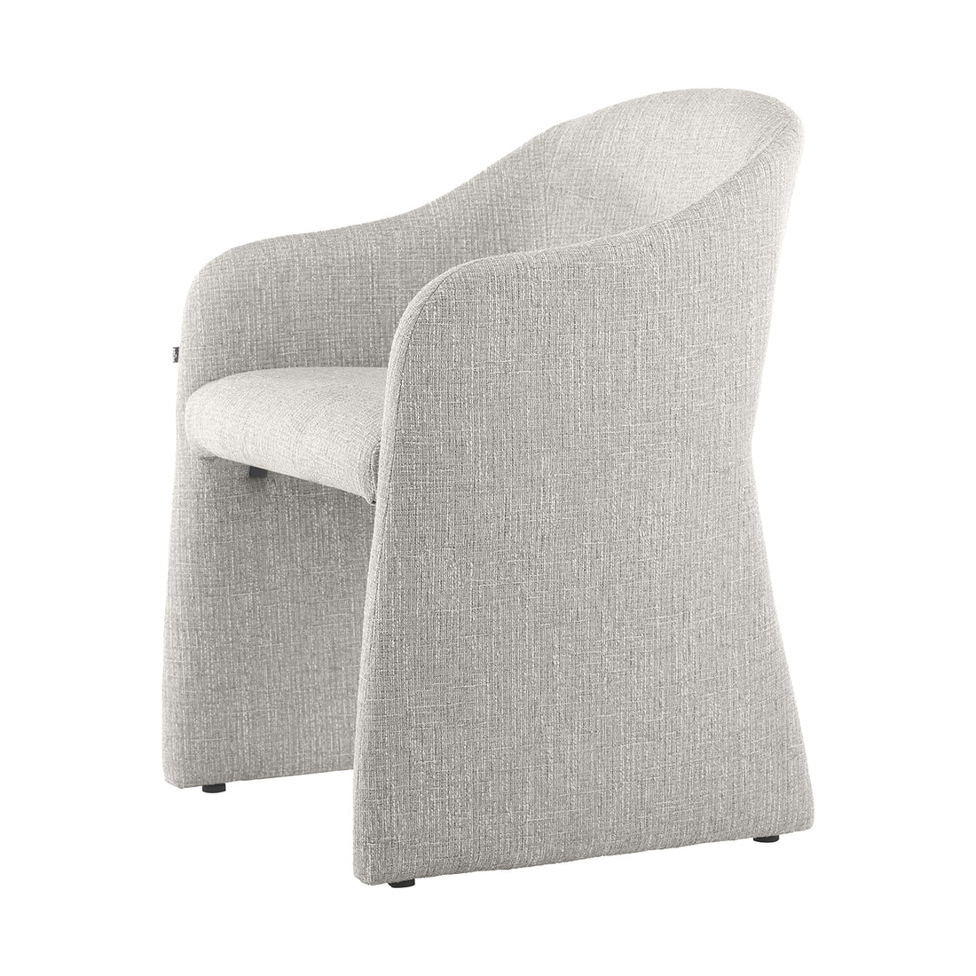 Silla Kuwait Gris Vista en Perspectiva Pronunciada con Fondo Blanco
