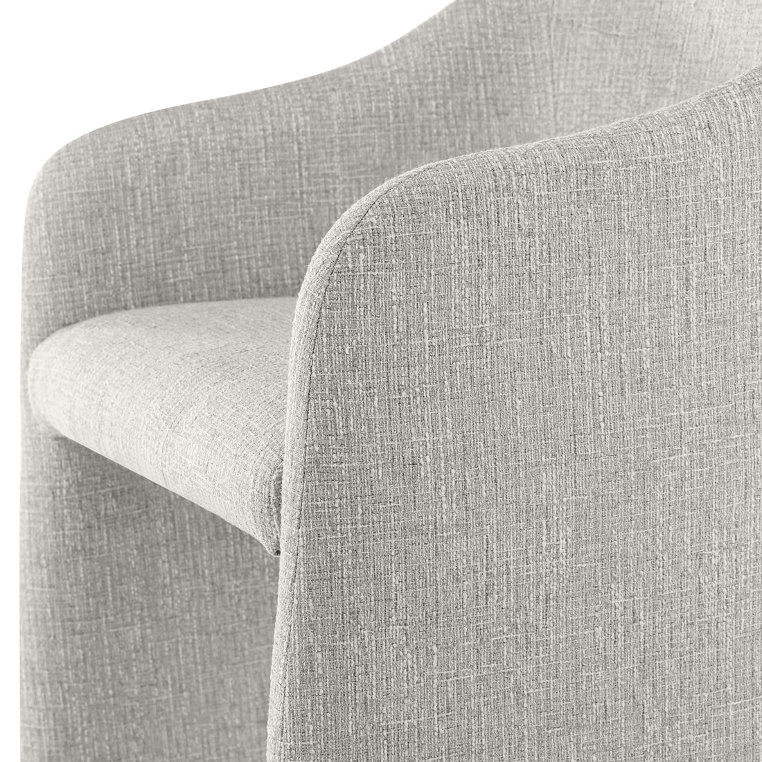 Silla Kuwait Gris Vista en Detalle del Reposa Brazos con Fondo Blanco
