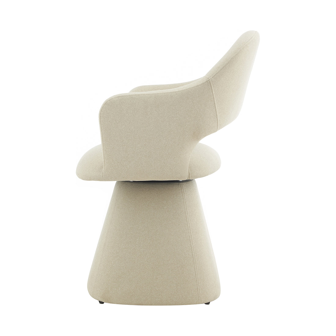Silla Muscat Beige Vista Lateral con Fondo Blanco 