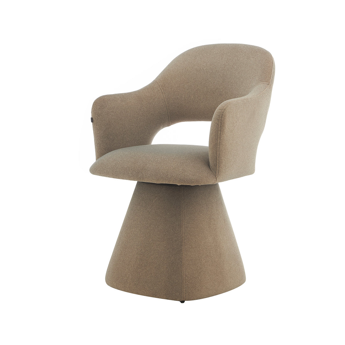Silla Muscat Taupe Vista en Perspectiva con fondo Blanco