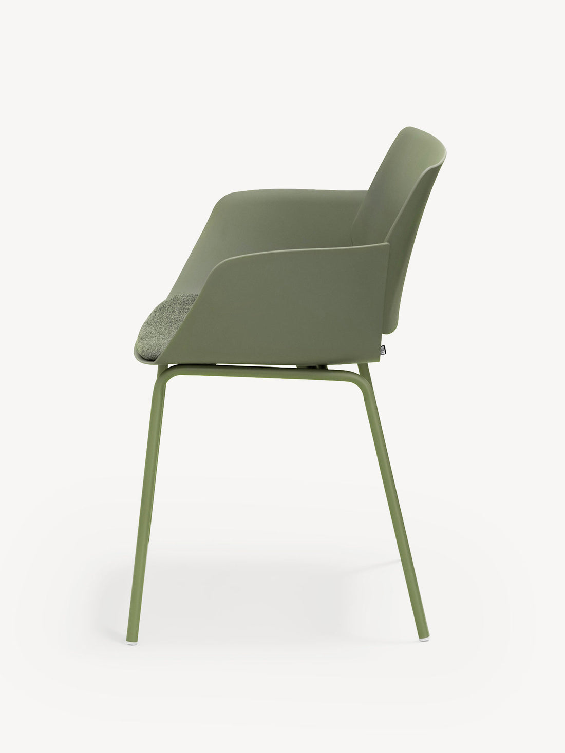 Silla Malta verde, vista lateral