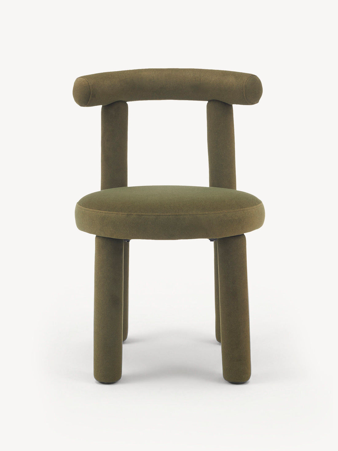 Silla de diseño Milán olivo, vista de frente