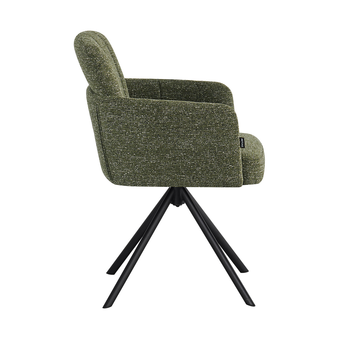 Silla PonteVedra Verde Vista Lateral en Fondo Blanco 