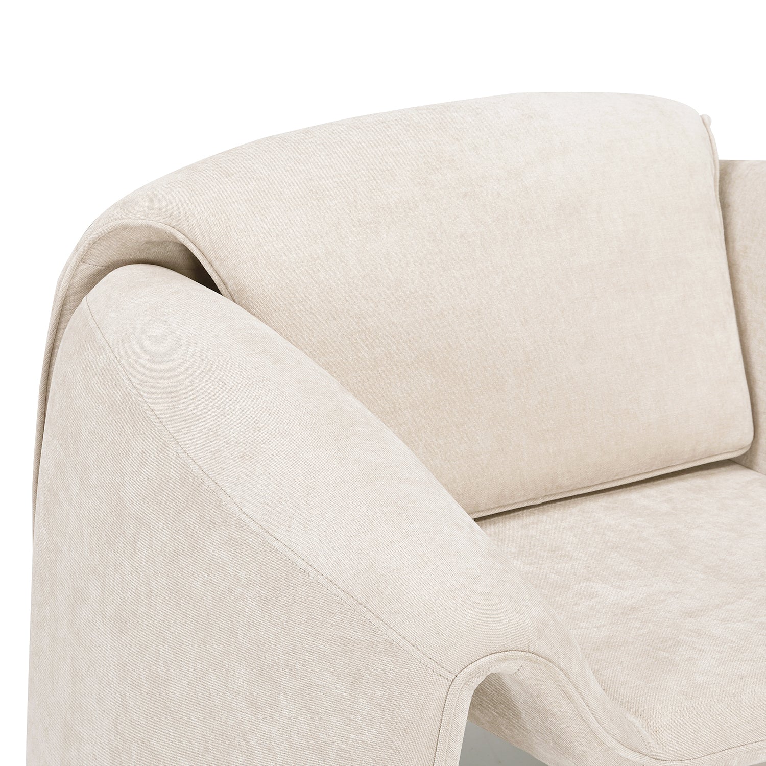 SILLON MELBOURNEE BEIGE VISTA EN PERSPECTIVA CERCANA LA VISTA SUPERIOR