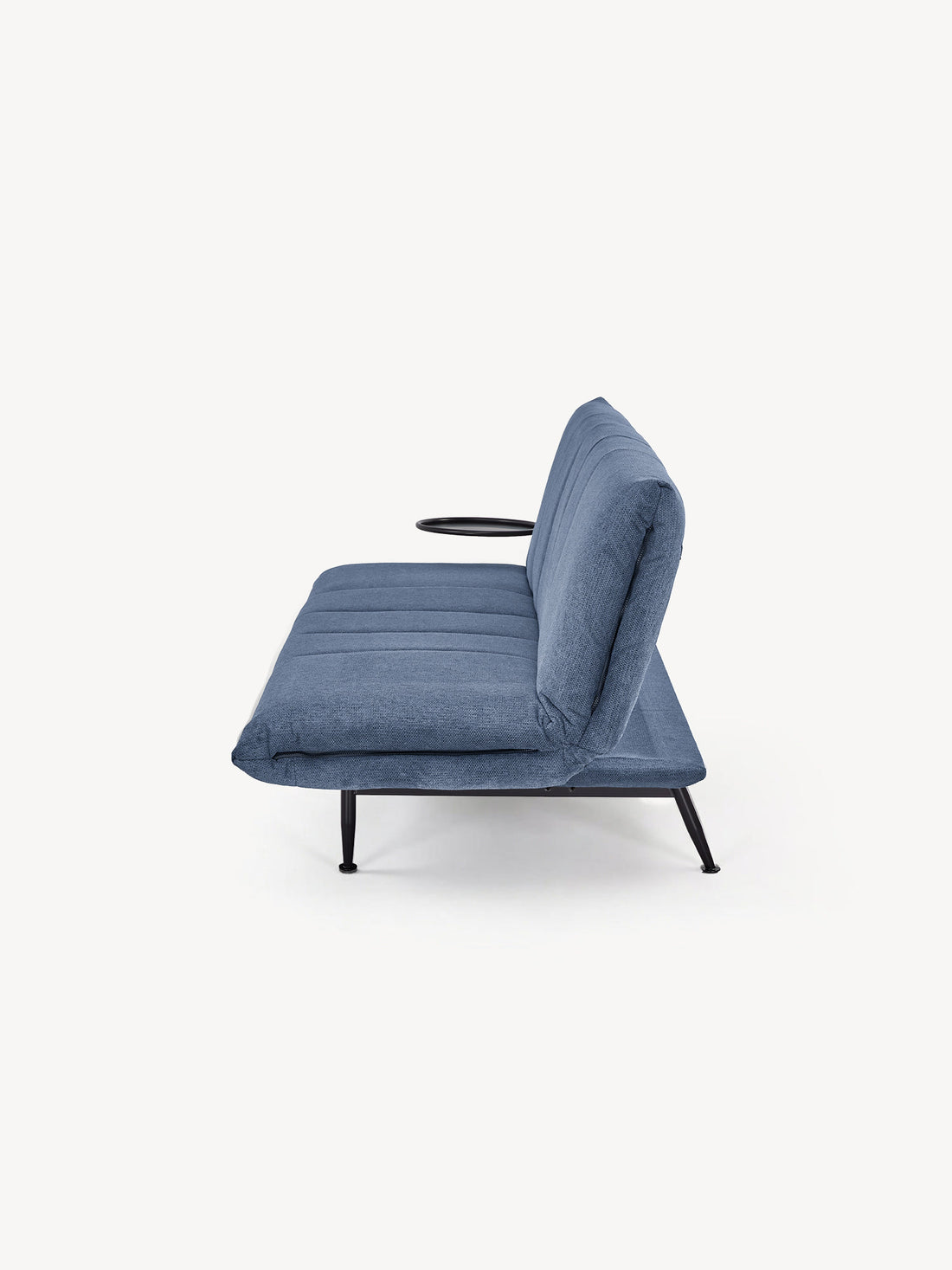 Sofá Cama Kasán azul, vista lateral