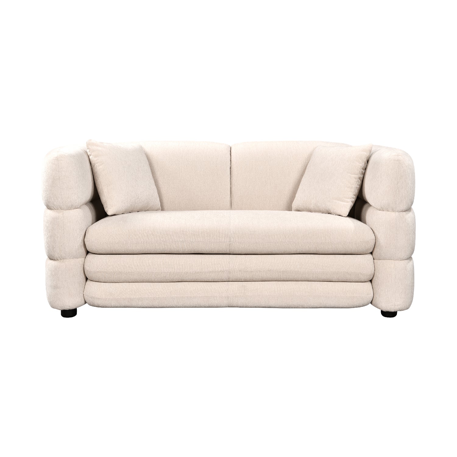 Sofá Utah 2 Plzs Beige Vista Frontal