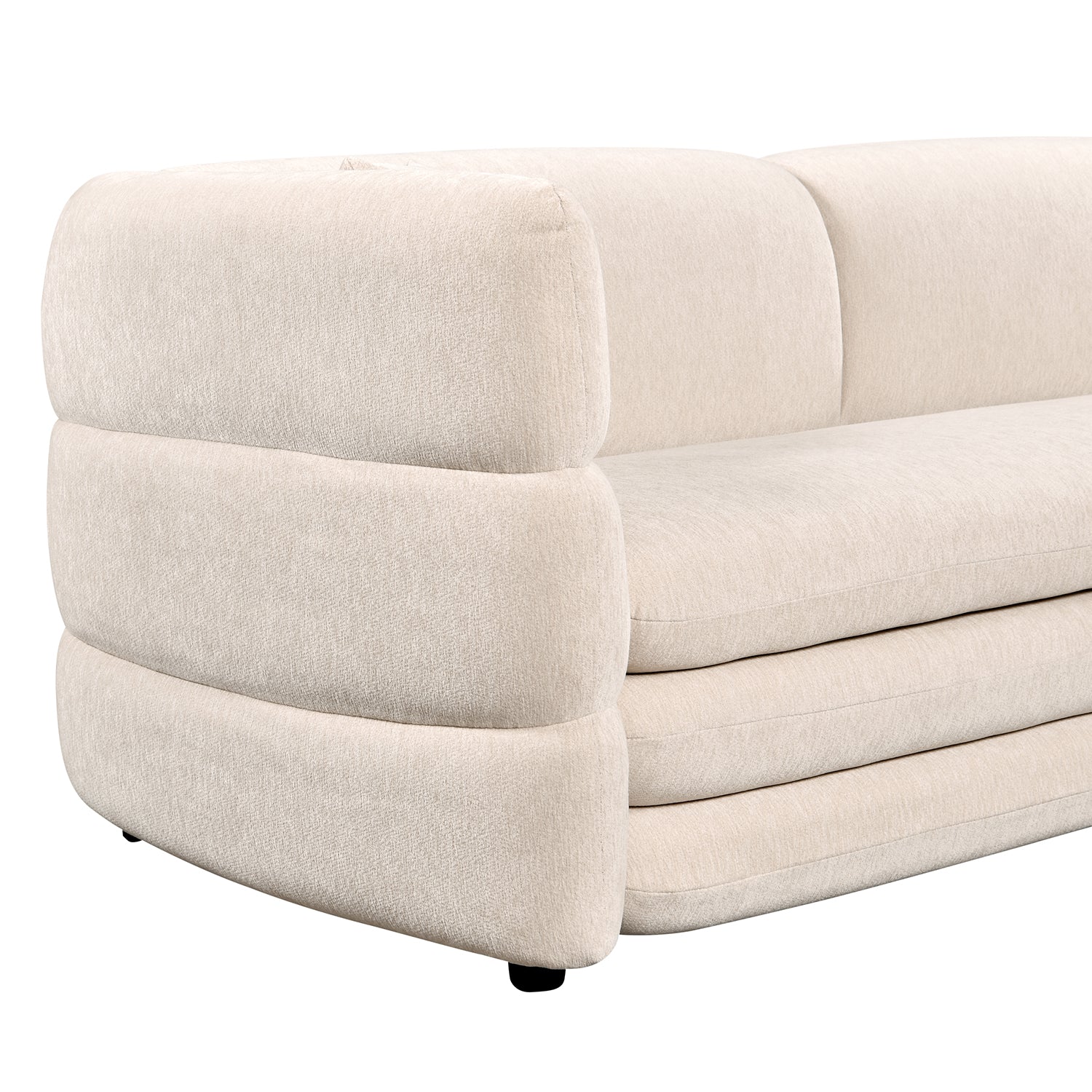 Sofá Utah 2 Plzs Beige Vista en Detalle Lateral 