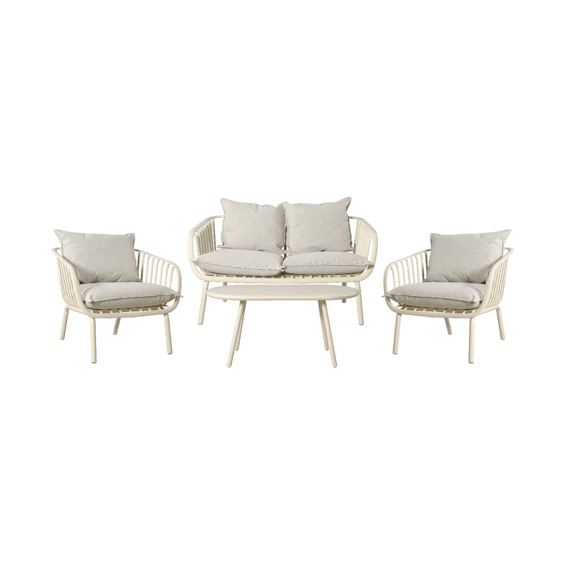 Set Exterior Las Palmas Beige, foto de conjunto con sofá y sillones