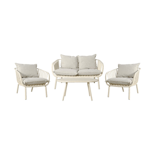 Set Exterior Las Palmas Beige, foto de conjunto con sofá y sillones
