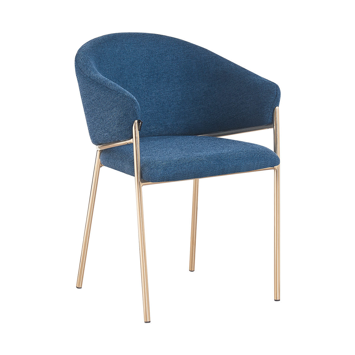 Silla Berlin Azul Fondo Blanco Vista en Perspectiva 