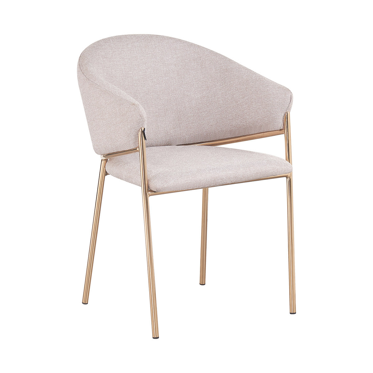 Silla Berlin Beige Fondo Blanco Vista en Perspectiva 