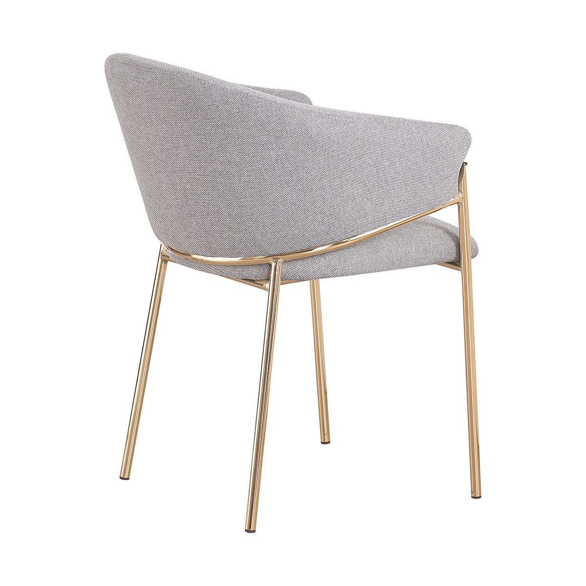 Silla Berlin Gris Fondo Blanco Vista en Perspectiva Trasera 