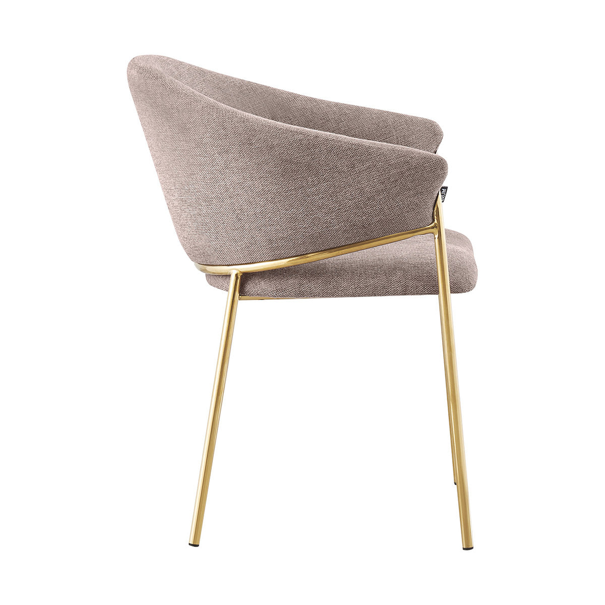 Silla Berlin Taupe Fondo Blanco Vista Lateral