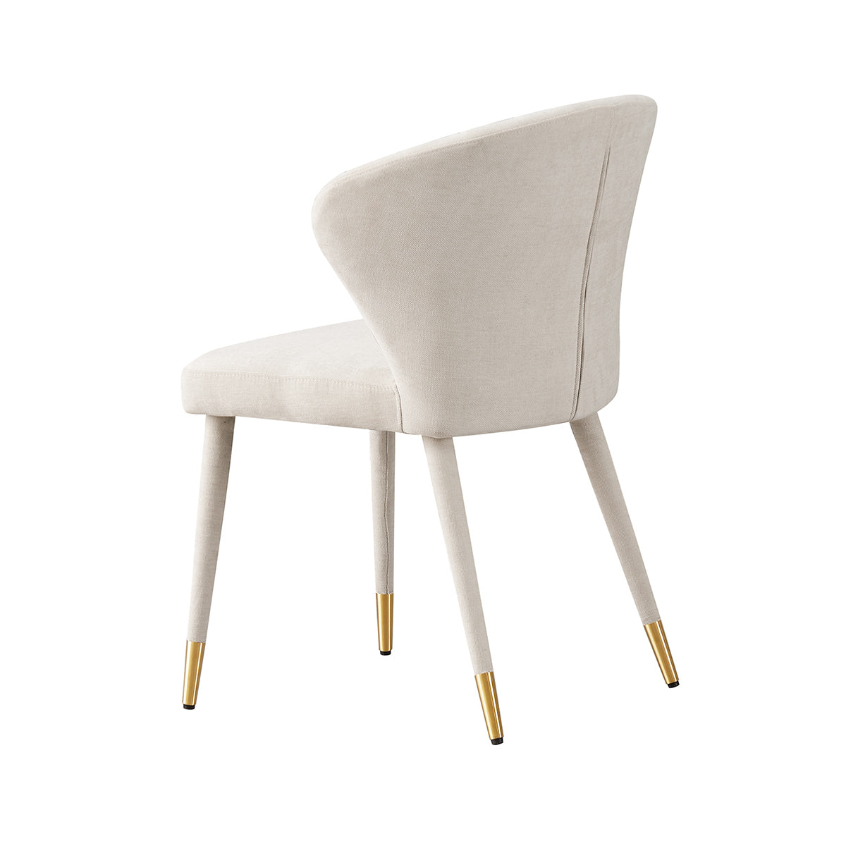 Silla Copenhague Beige Fondo Blanco Vista en Perspectiva Trasera