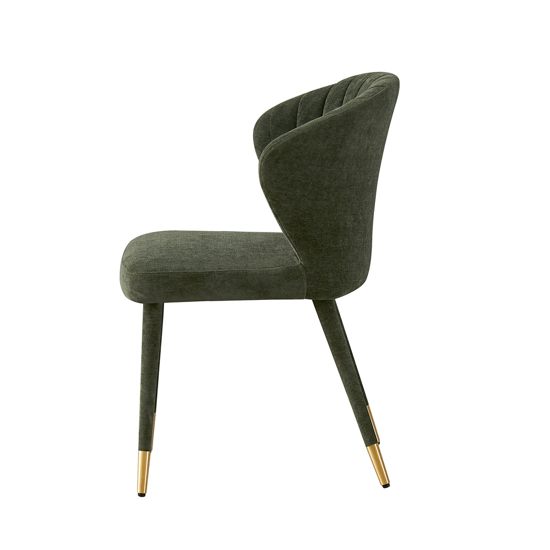 Silla Copenhague Verde Fondo Blanco Vista Lateral