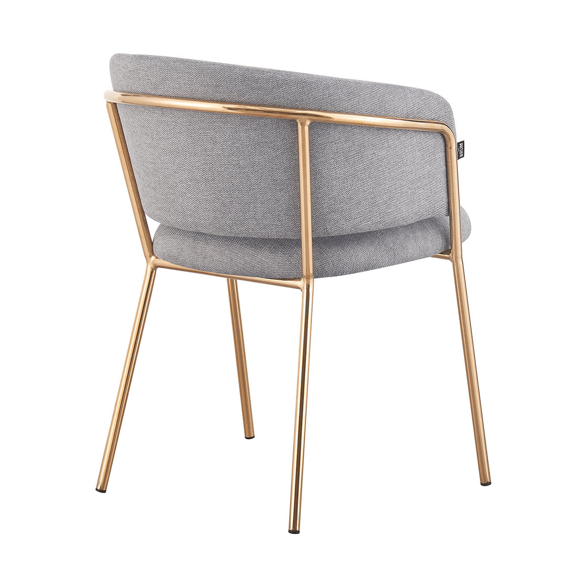 Silla Escocia Gris Fondo Blanco Vista en Perspectiva Trasera