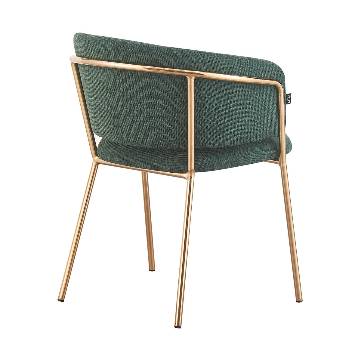 Silla Escocia Verde Fondo Blanco Vista en Perspectiva Trasera