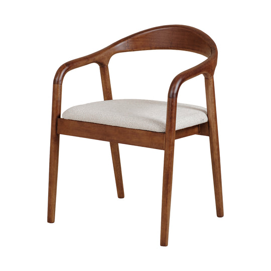 Silla Gijón Nogal Beige Vista en Perspectiva