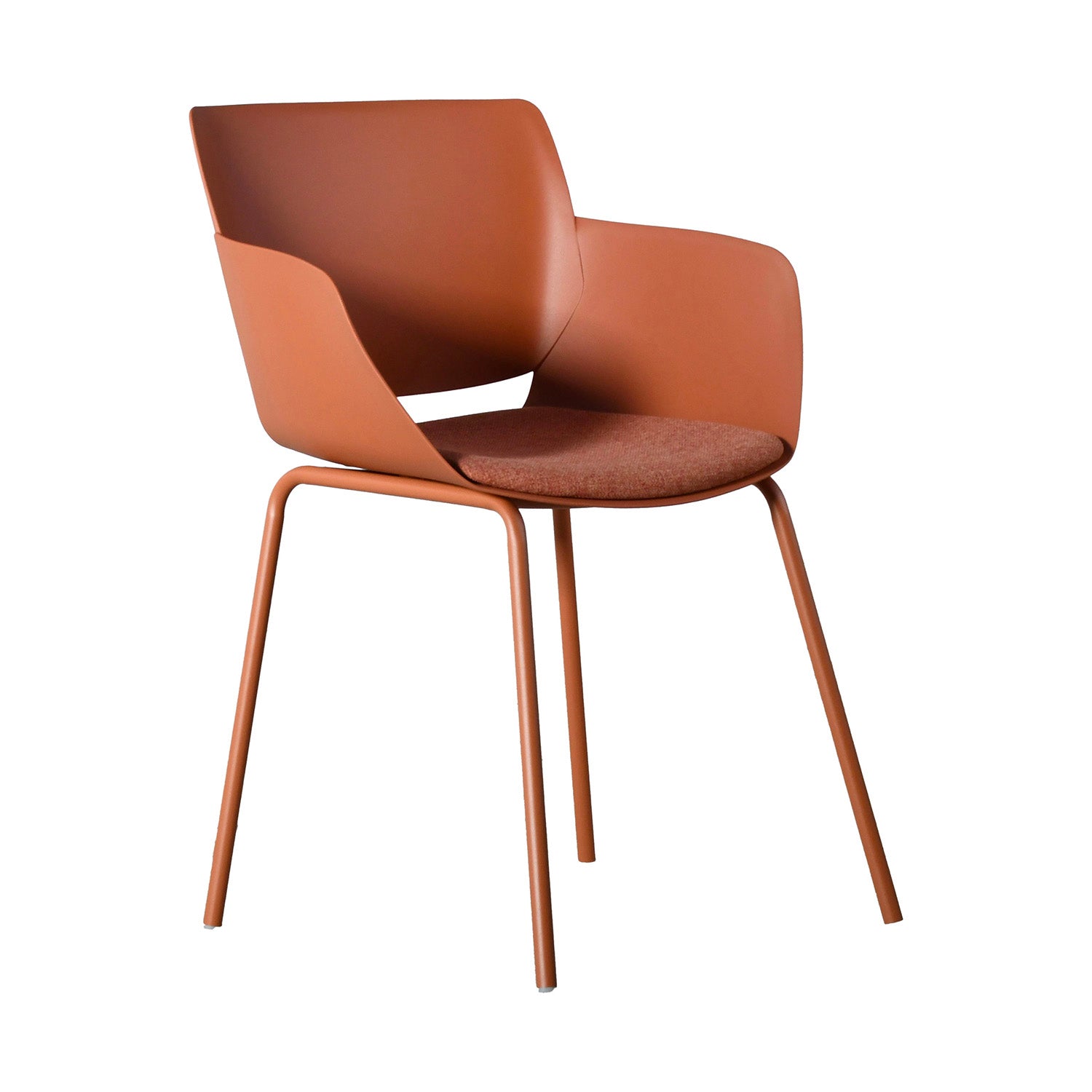 Silla Malta color Naranja, vista frontal-lateral
