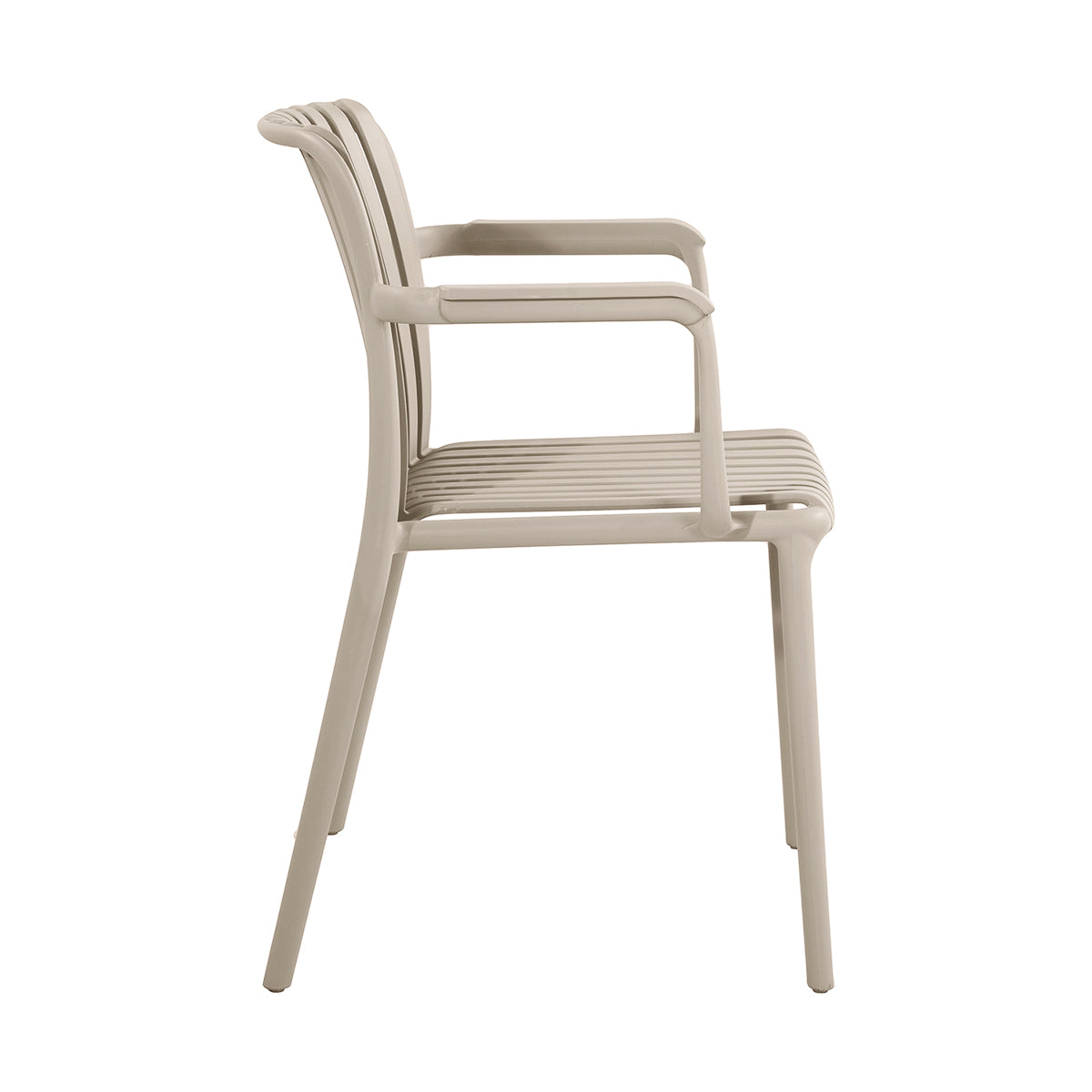 Silla de Exterior Menorca Beige Vista Lateral