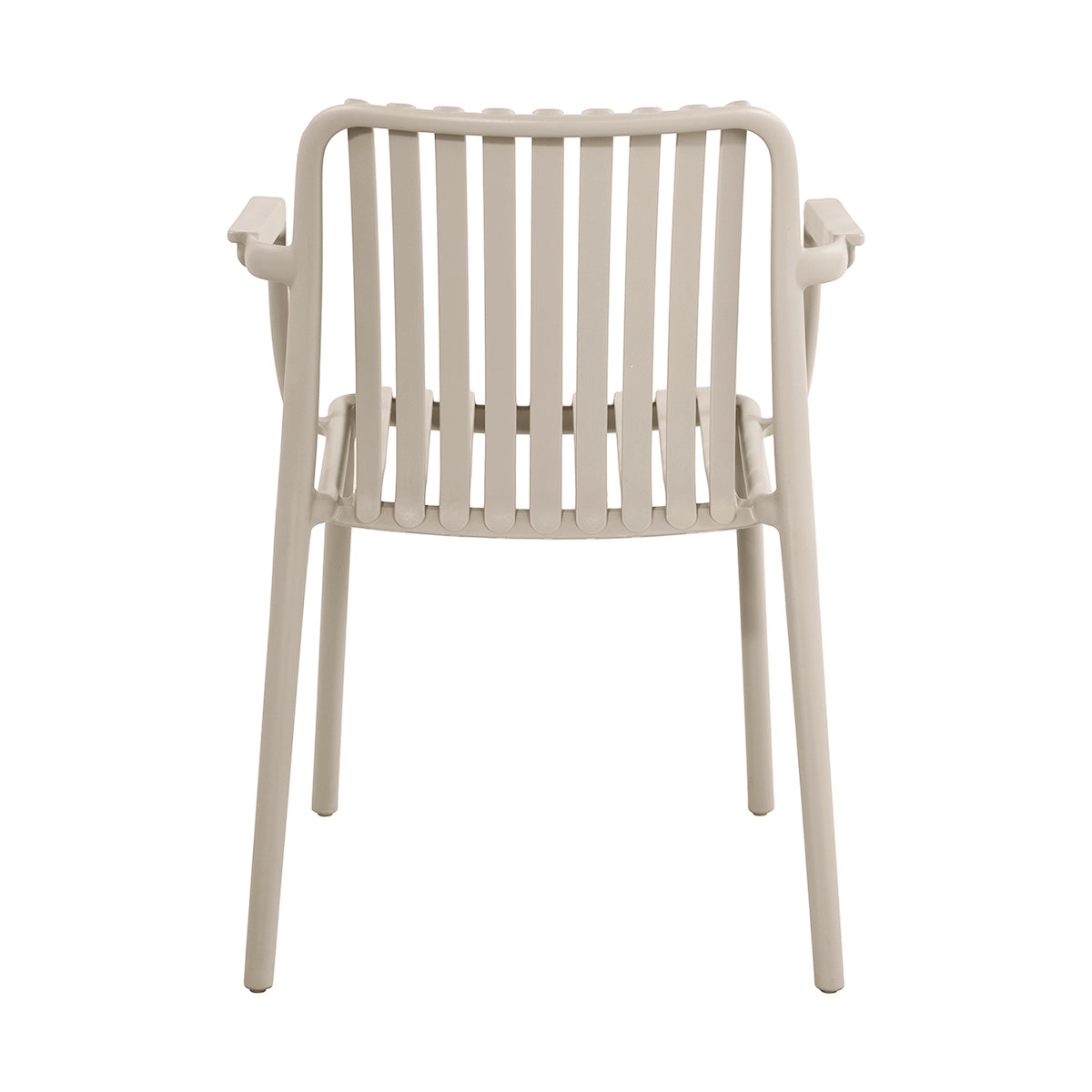 Silla de Exterior Menorca Beige Vista en Perspectiva Trasera