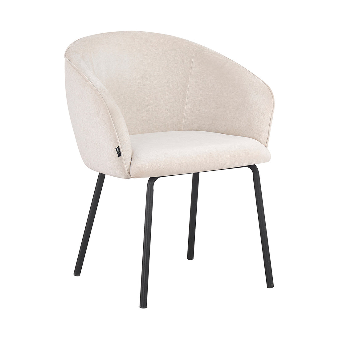 Silla Miami beige fondo blanco vista en perspectiva frontal