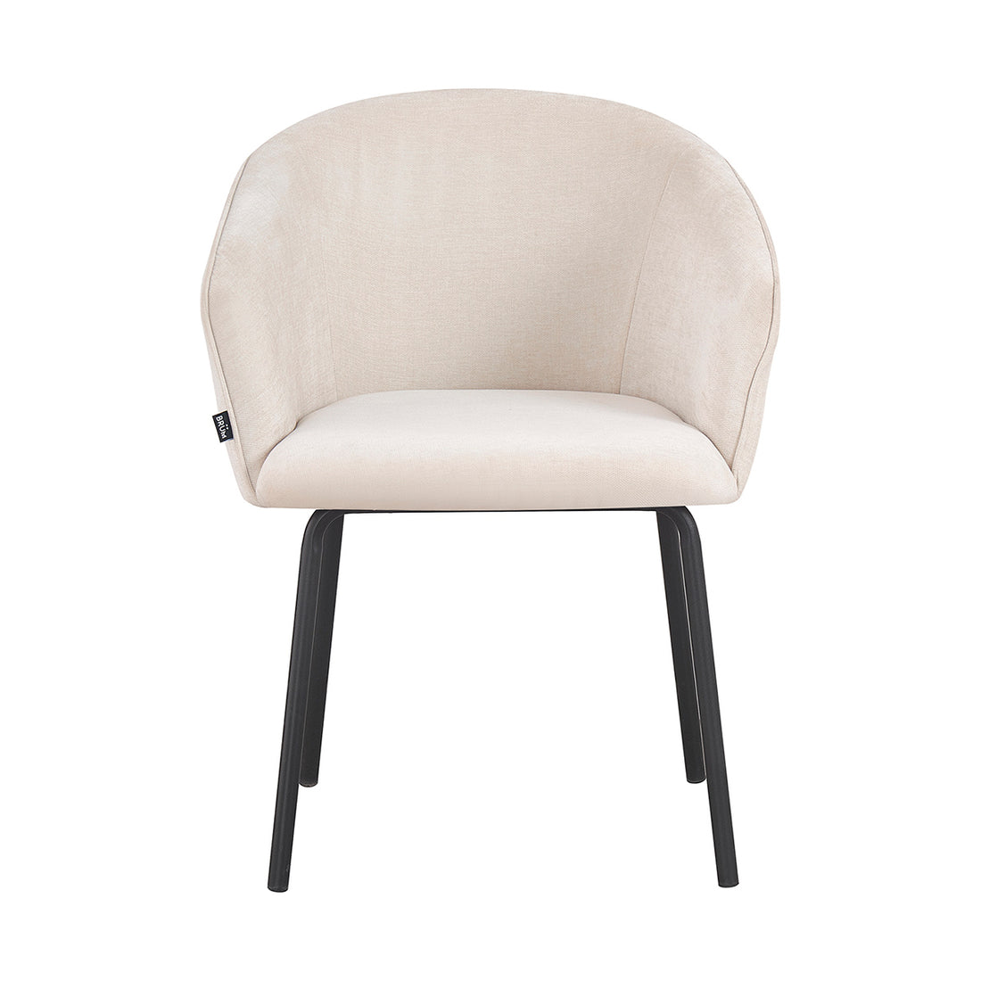 Silla Miami beige fondo blanco vista frontal