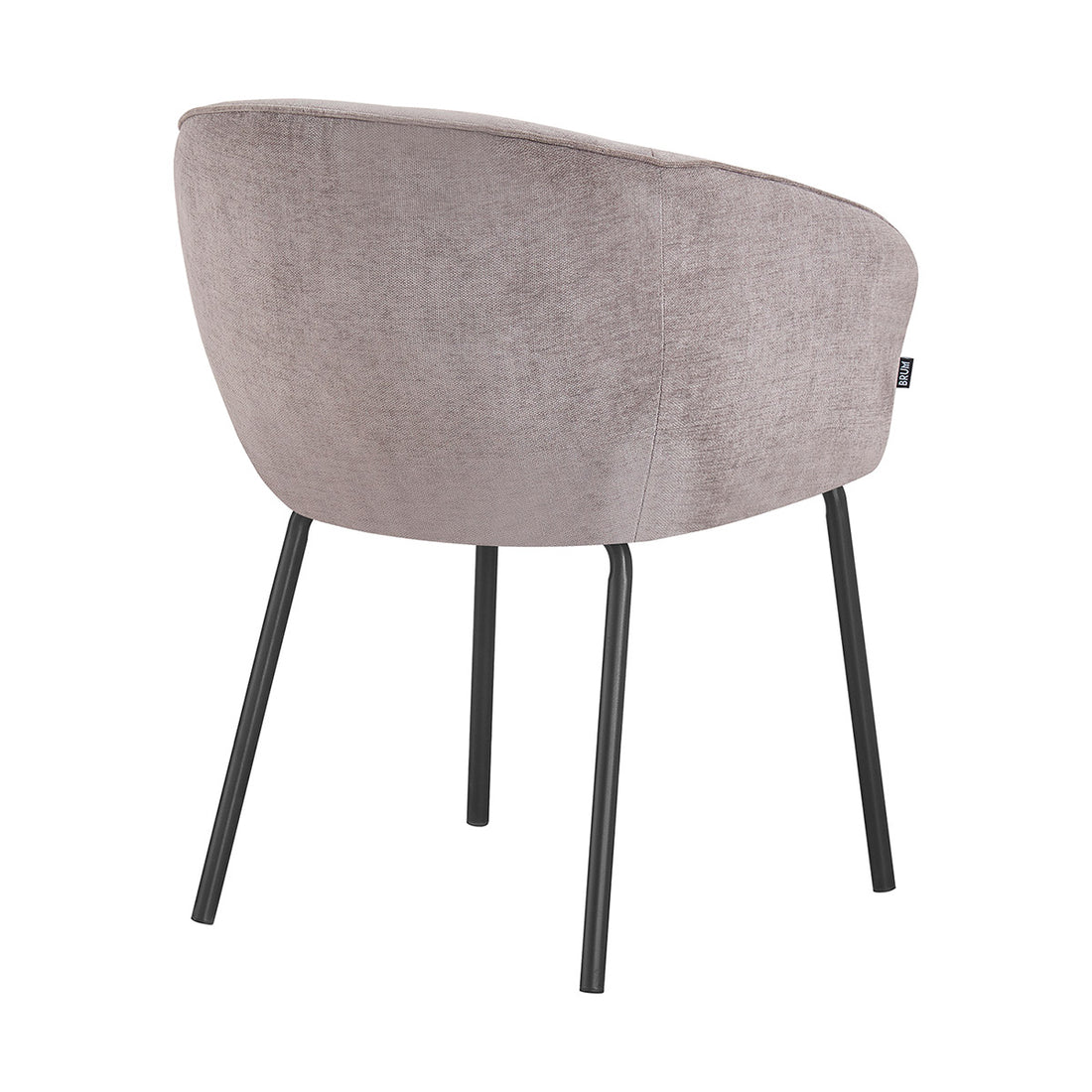 Silla Miami gris fondo blanco vista en perspectiva trasera