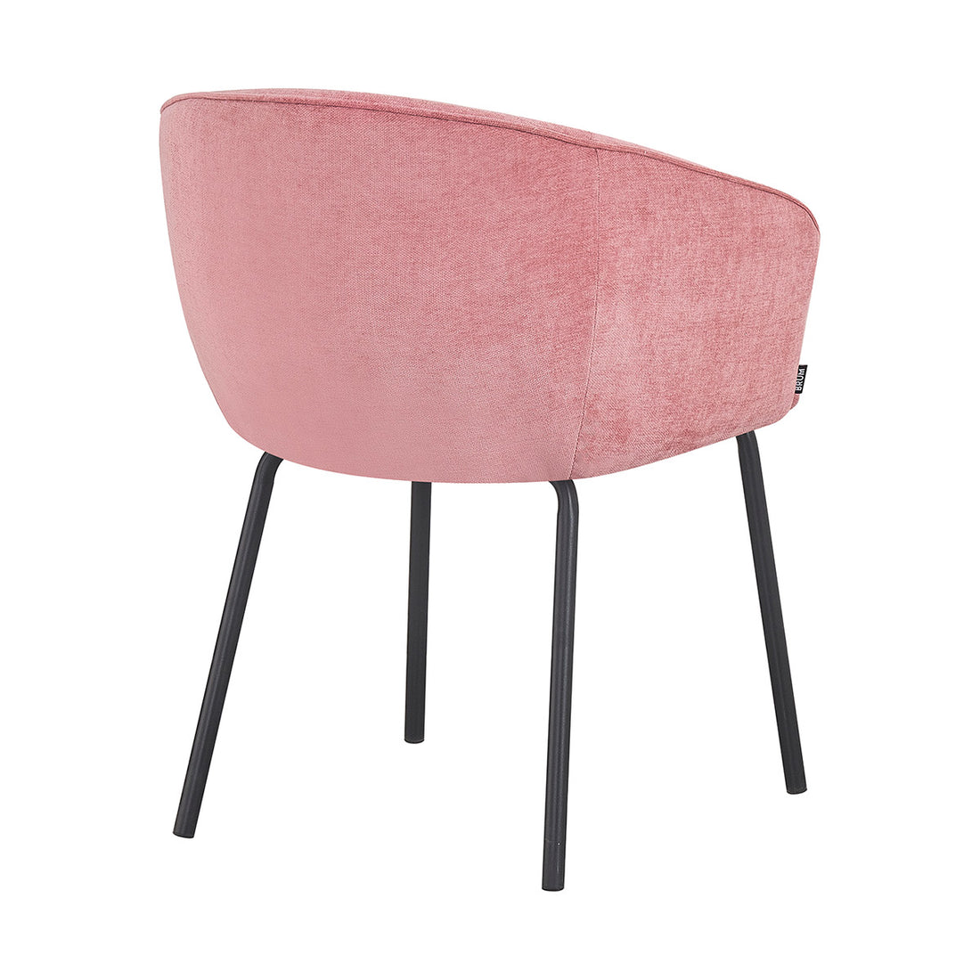 Silla Miami rosa fondo blanco vista en perspectiva trasera