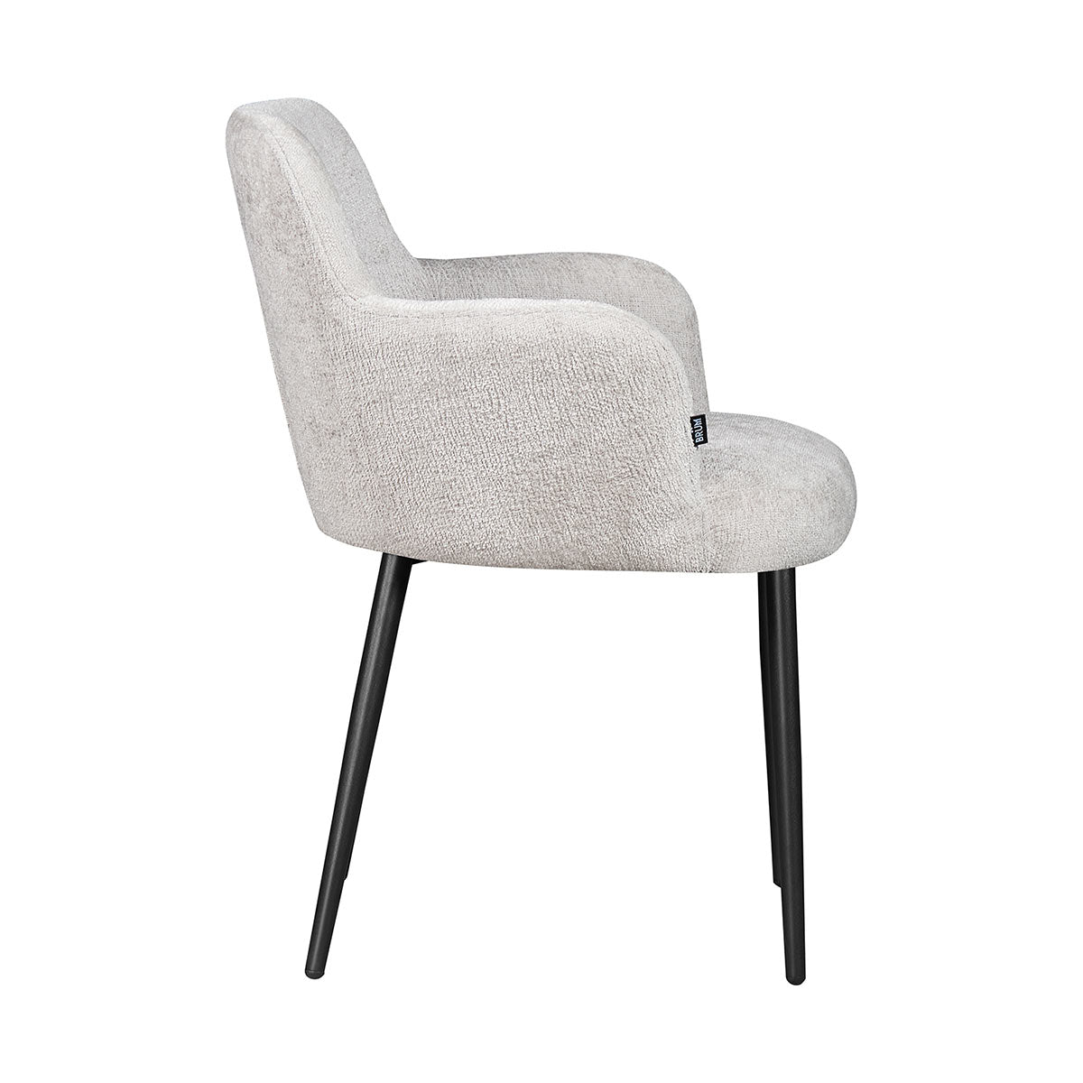 Silla Moscow Gris Fondo Blanco Vista Lateral