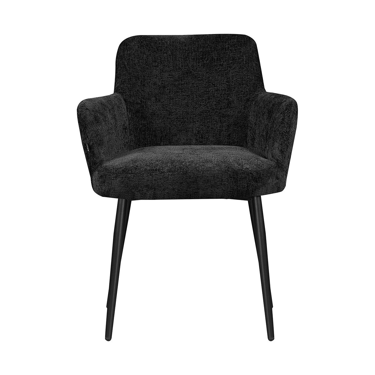 Silla Moscow Negra Fondo Blanco Vista Frontal