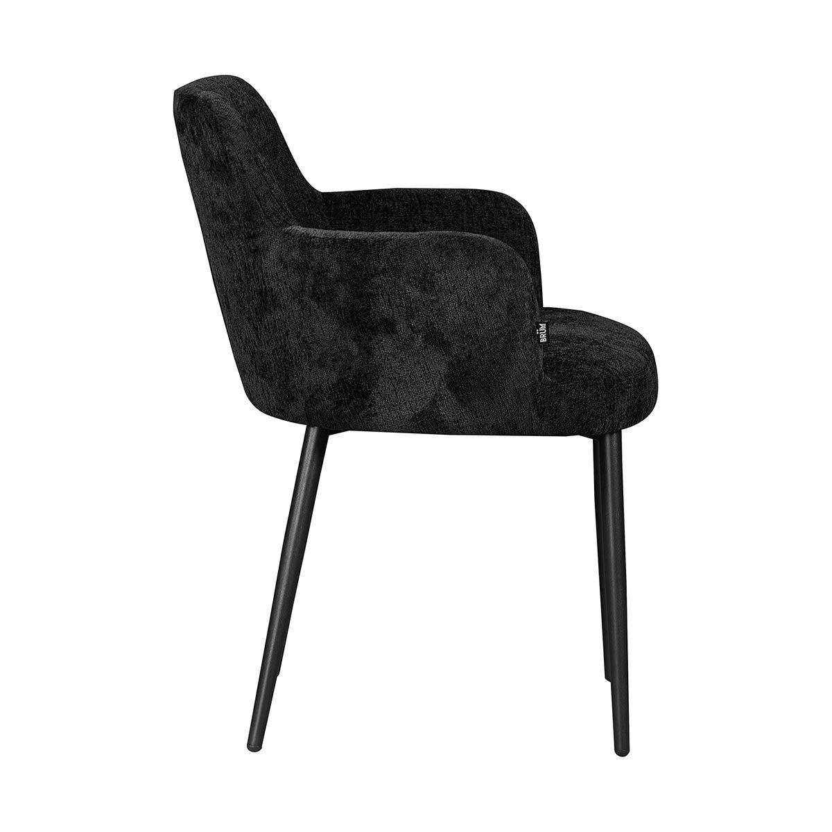 Silla Moscow Negra Fondo Blanco Vista Lateral