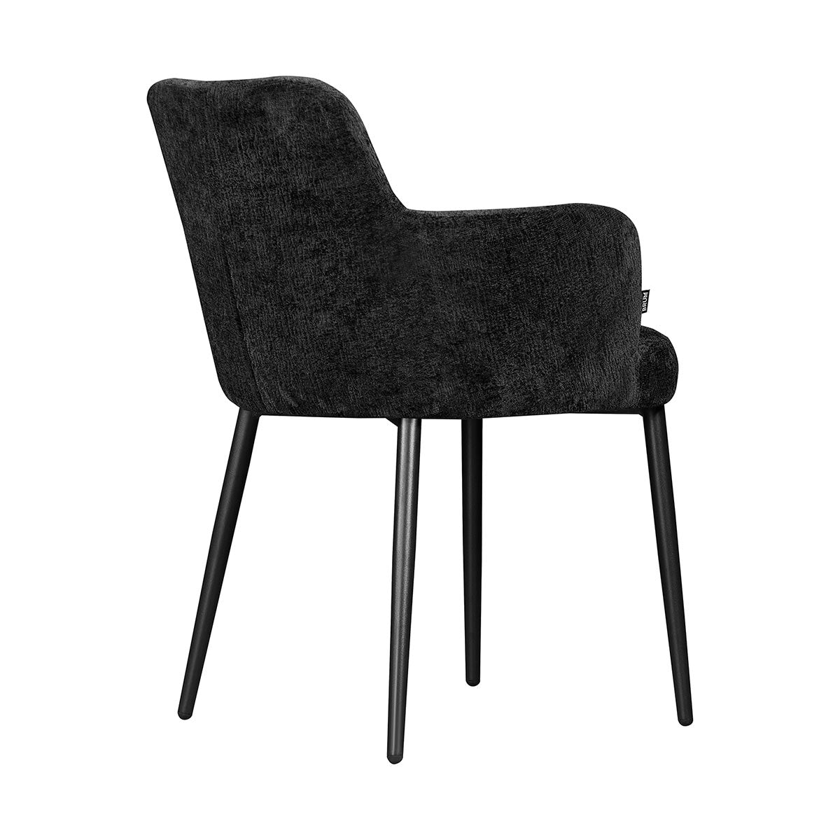 Silla Moscow Negra Fondo Blanco Vista en Perspectiva Trasera