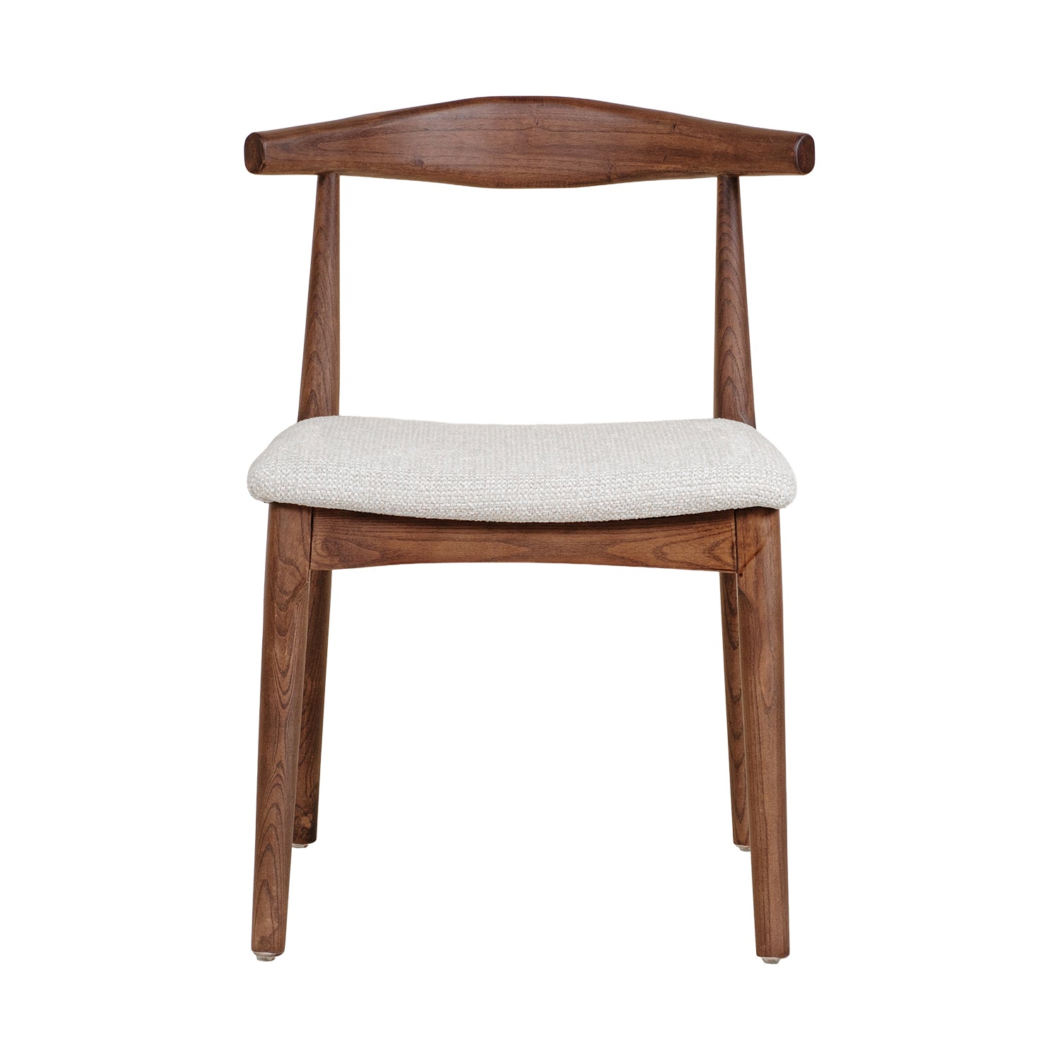 Silla Oviedo Nogal Beige Vista Frontal