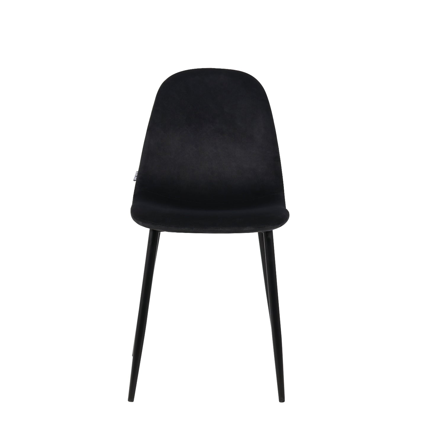 Silla Venecia Velvet Negra Vista Frontal