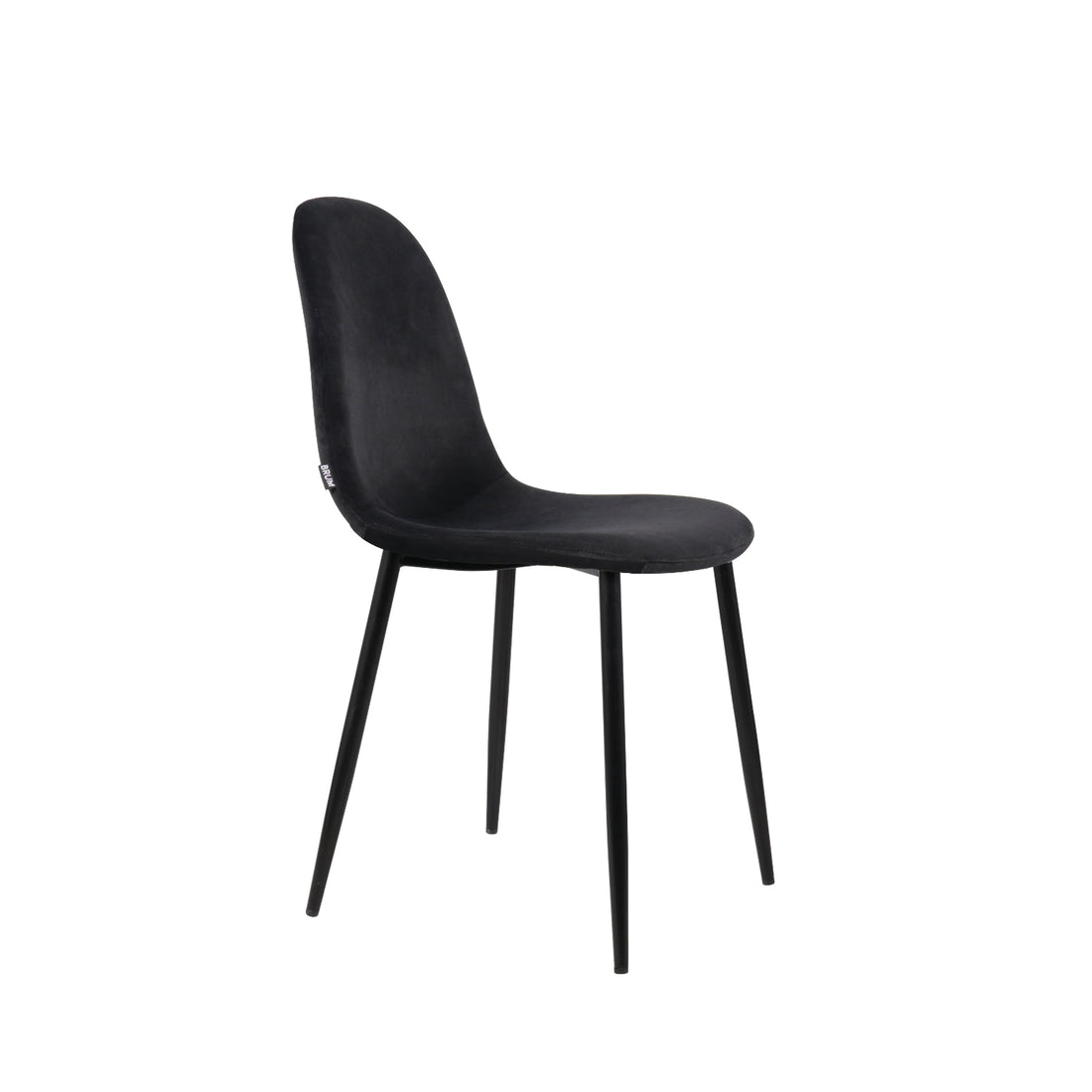 Silla Venecia Velvet Negra Vista en Perspectiva