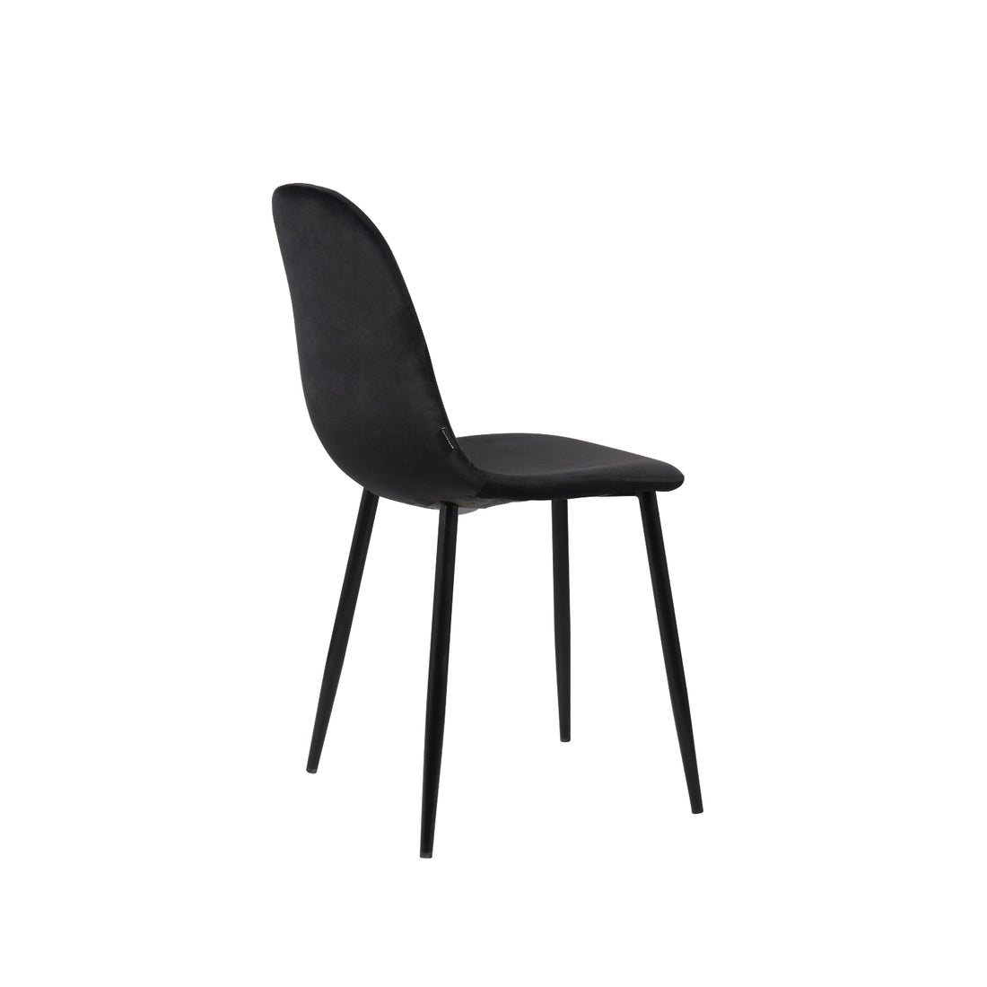 Silla Venecia Velvet Negra Vista en Perspectiva Trasera