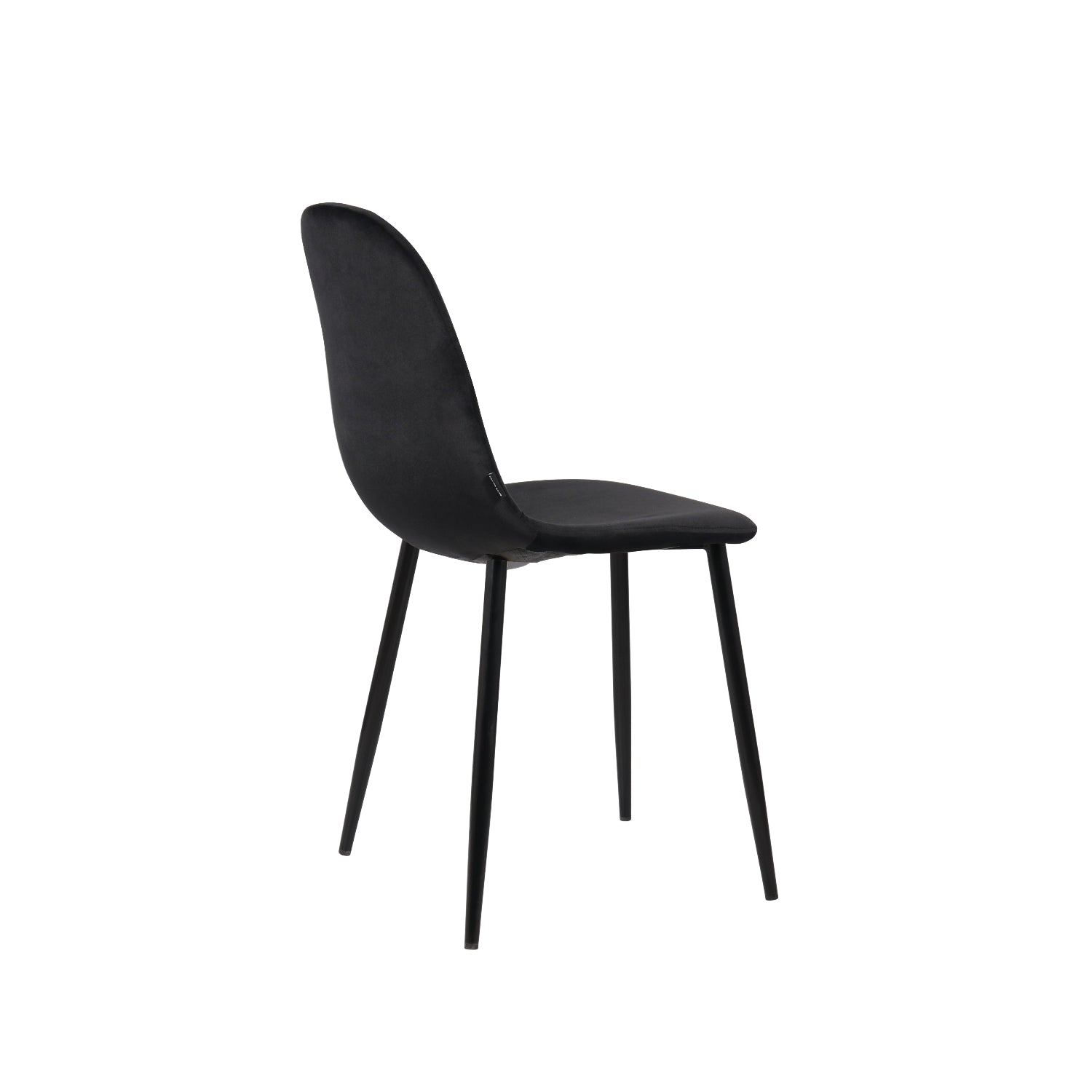 Silla Venecia Velvet Negra Vista en Perspectiva Trasera